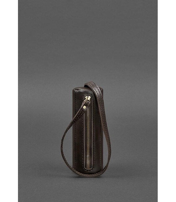 Кожаная ключница 3.0 Тубус темно-коричневая фото, картинка, изображение