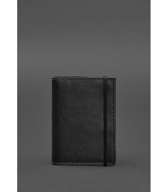 Шкіряна обкладинка для паспорта 1.0 чорна краст картинка, зображення, фото