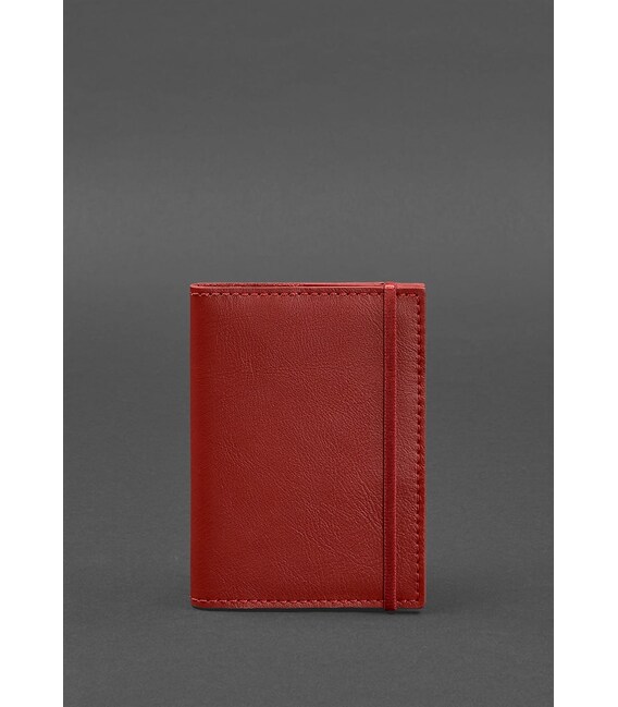 Кожаная обложка для паспорта 1.0 красная краст фото, картинка, изображение