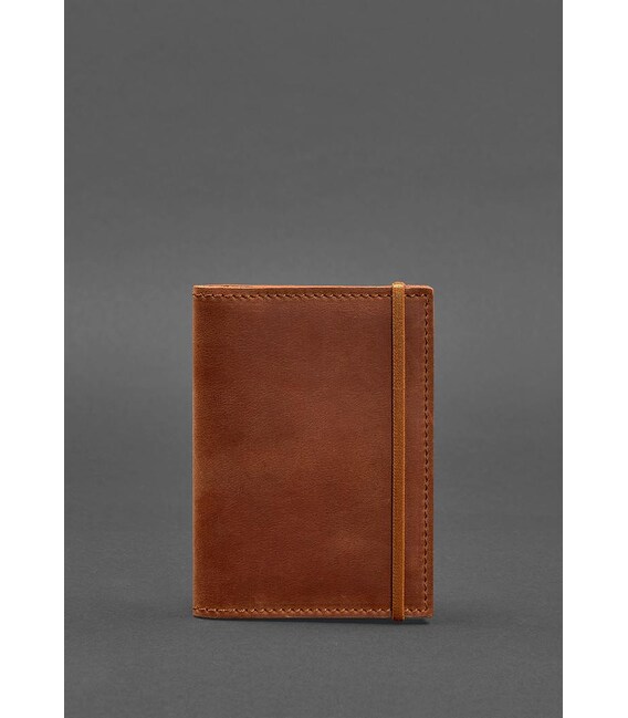 Кожаная обложка для паспорта 2.0 светло-коричневая Crazy Horse фото, картинка, изображение