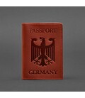 Кожаная обложка для паспорта с гербом Германии коралл Crazy Horse картинка, изображение, фото