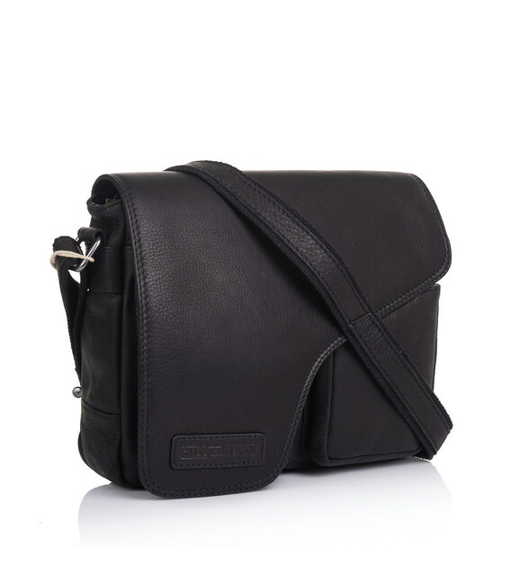 Шкіряна чоловіча сумка через плече чорна Hill Burry HB3062 фото, картинка, изображение