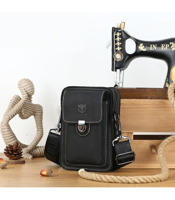 Напоїсна сумка Bull T0075A зі шкіри Crazy Horse з ремінцем через плече картинка, зображення, фото