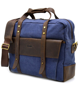 Сумка для ноутбука 15" синя RK-3942-4lx TARWA з текстилю та шкіри фото, картинка, изображение