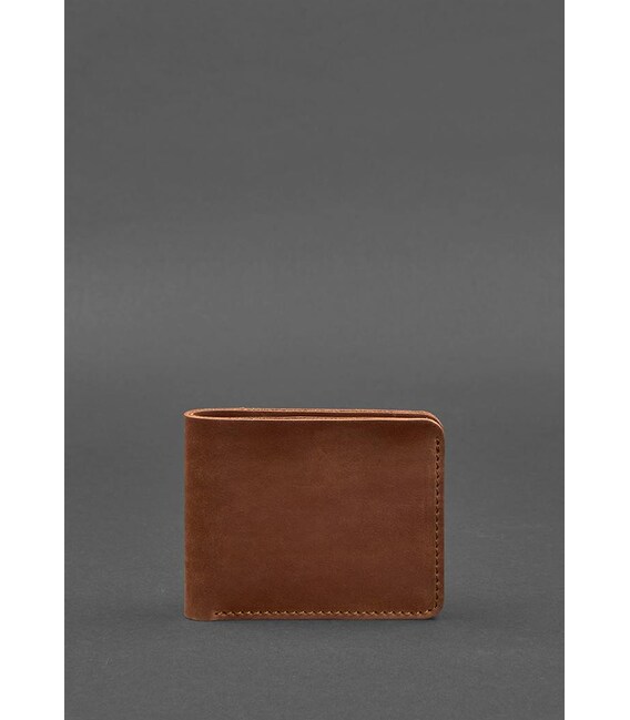 Мужское кожаное портмоне 4.1 (4 кармана) светло-коричневое Crazy Horse фото, картинка, изображение