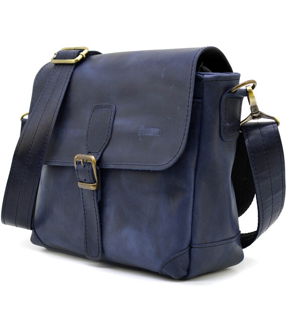 Сумка-месенджер через плече шкіряна синя RK-1309-3md TARWA фото, картинка, изображение