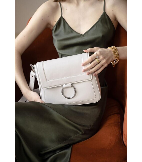 Женская кожаная сумка Jessie белая фото, картинка, изображение