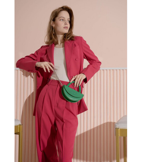 Женская кожаная мини-сумка Сhris micro зеленая фото, картинка, изображение