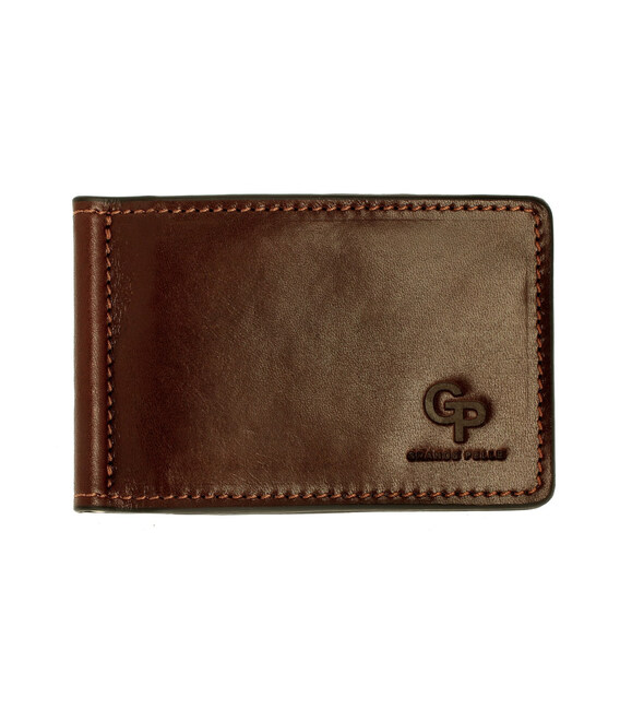 Затискач Grande Pelle Onda глянцева шкіра шоколад 105620 фото, картинка, изображение