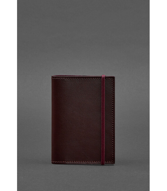 Кожаная обложка для паспорта 1.0 бордовая фото, картинка, изображение