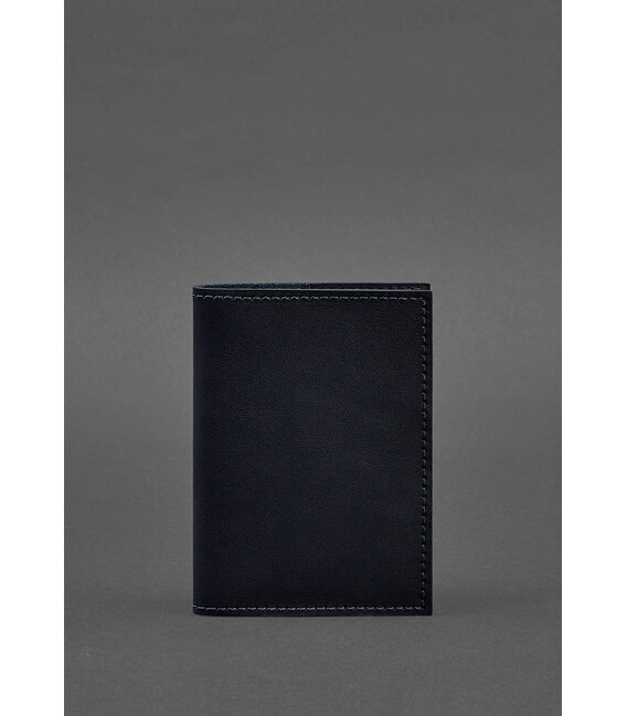 Кожаная обложка для паспорта и военного билета 1.2 синяя Краст фото, картинка, изображение