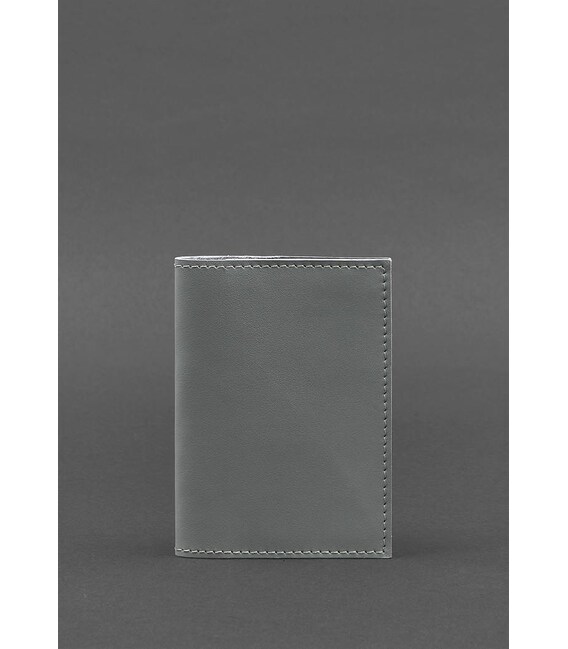 Шкіряна обкладинка для паспорта та військового квитка 1.2 сіра картинка, зображення, фото