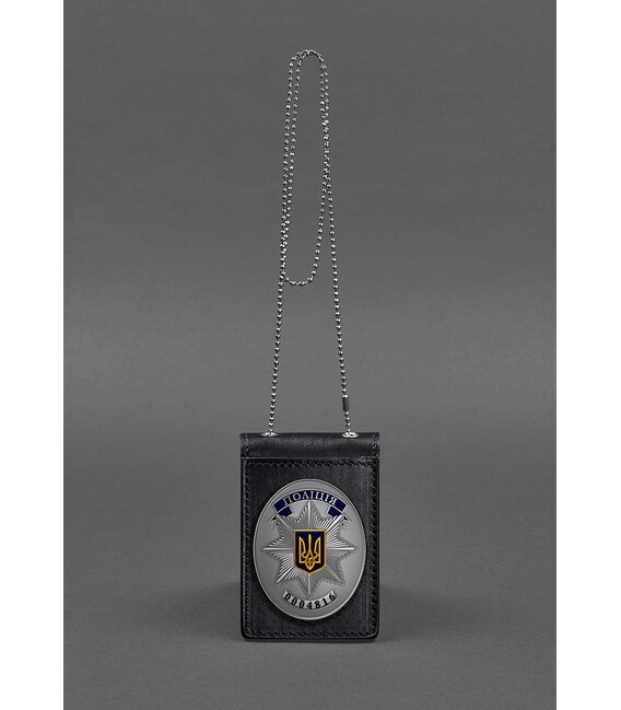 Шкіряна обкладинка на ланцюжку для посвідчення і жетона картинка, зображення, фото