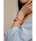 Кожаный браслет косичка розовый картинка, изображение, фото