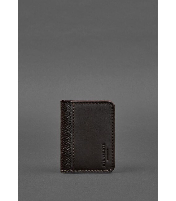 Шкіряна обкладинка для ID-паспорта і водійського повсідчення 4.0 карбон коричнева картинка, зображення, фото