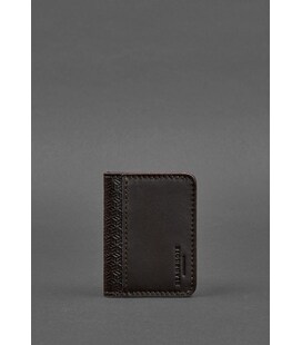 Шкіряна обкладинка для ID-паспорта і водійського повсідчення 4.0 карбон коричнева картинка, зображення, фото