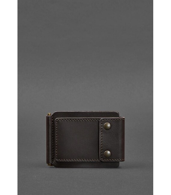 Мужское кожаное портмоне коричневое 10.0 зажим для денег фото, картинка, изображение