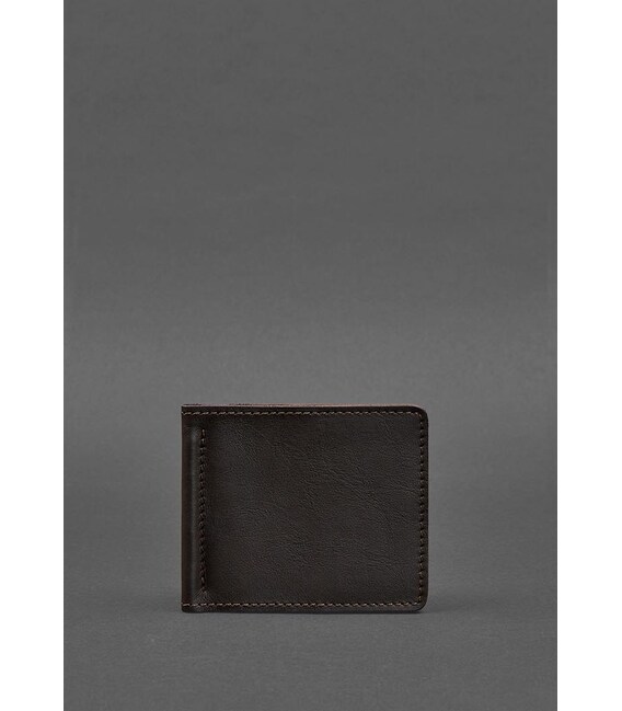 Мужское кожаное портмоне коричневое 1.0 зажим для денег фото, картинка, изображение