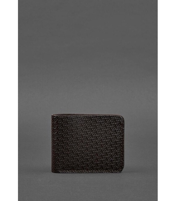 Мужское кожаное портмоне 4.1 (4 кармана) коричневое Карбон фото, картинка, изображение