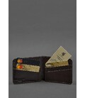 Мужское кожаное портмоне 4.1 (4 кармана) коричневое Карбон картинка, изображение, фото