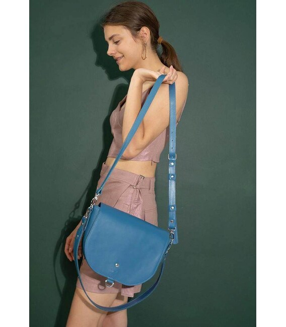 Женская кожаная сумка Ruby L ярко-синяя фото, картинка, изображение