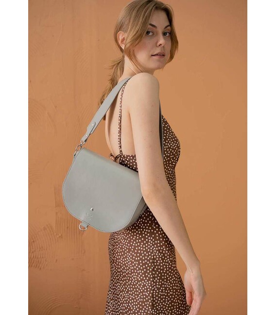 Женская кожаная сумка Ruby L серая фото, картинка, изображение