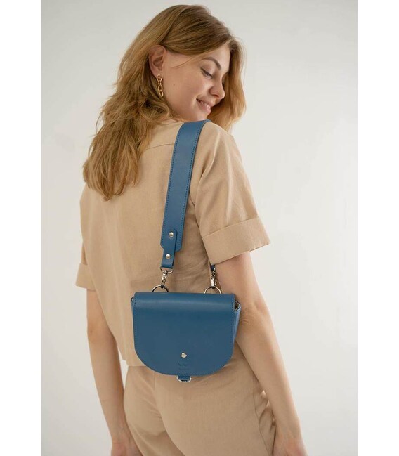 Женская кожаная сумка Ruby S ярко-синяя фото, картинка, изображение