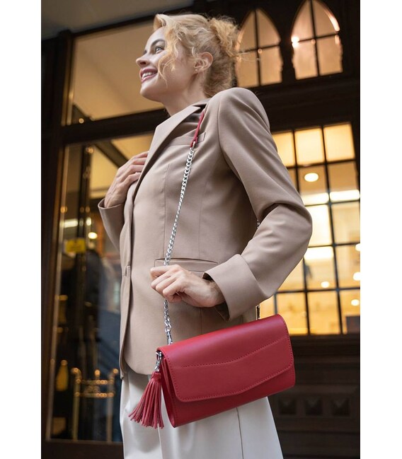 Жіноча шкіряна сумка Еліс червона Краст картинка, зображення, фото