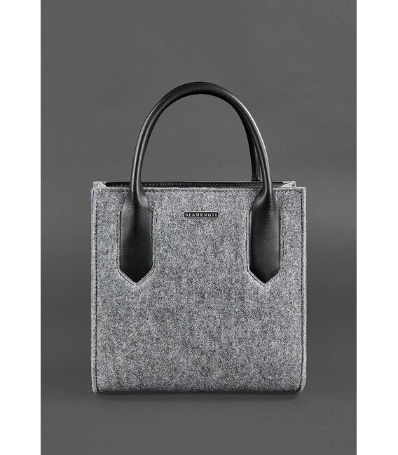 Фетровая женская сумка-кроссбоди Blackwood с кожаными черными вставками фото, картинка, изображение