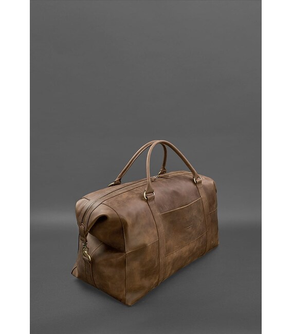 Кожаная дорожная сумка темно-коричневый Crazy Horse фото, картинка, изображение