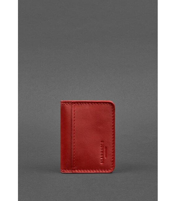 Женская кожаная обложка для ID-паспорта и водительских прав 4.0 красная фото, картинка, изображение