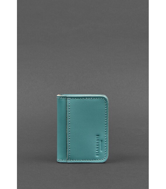 Кожаная обложка для ID-паспорта и водительских прав 4.0 бирюзовая фото, картинка, изображение