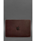 Кожаный чехол для MacBook 14 дюйм Бордовый Crazy Horse картинка, изображение, фото