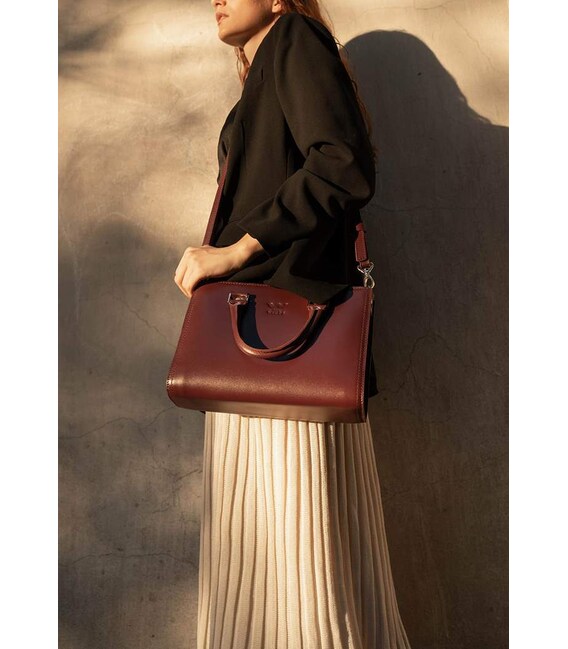 Жіноча шкіряна сумка Fancy бордова краст картинка, зображення, фото