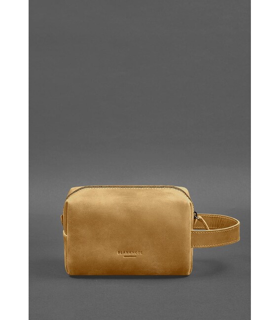 Шкіряна косметичка-несесер 5.0 Жовтий Crazy Horse картинка, зображення, фото