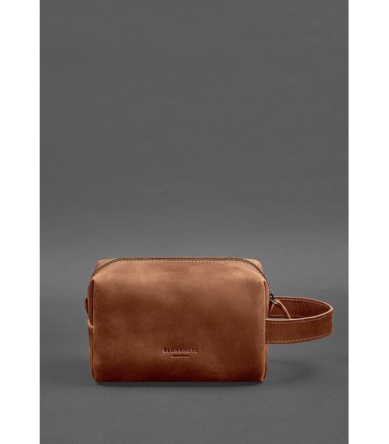 Кожаная косметичка-несессер 5.0 Светло-коричневый Crazy Horse фото, картинка, изображение