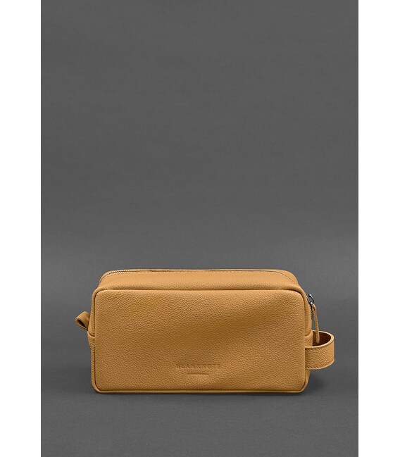 Шкіряна косметичка-несесер 6.0 жовтий флотар картинка, зображення, фото