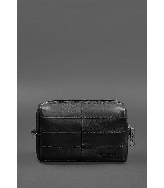 Шкіряна косметичка-несесер 3.1 чорний краст картинка, зображення, фото