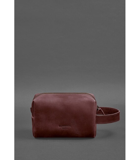 Кожаная косметичка-несессер 5.0 Бордовый Crazy Horse фото, картинка, изображение