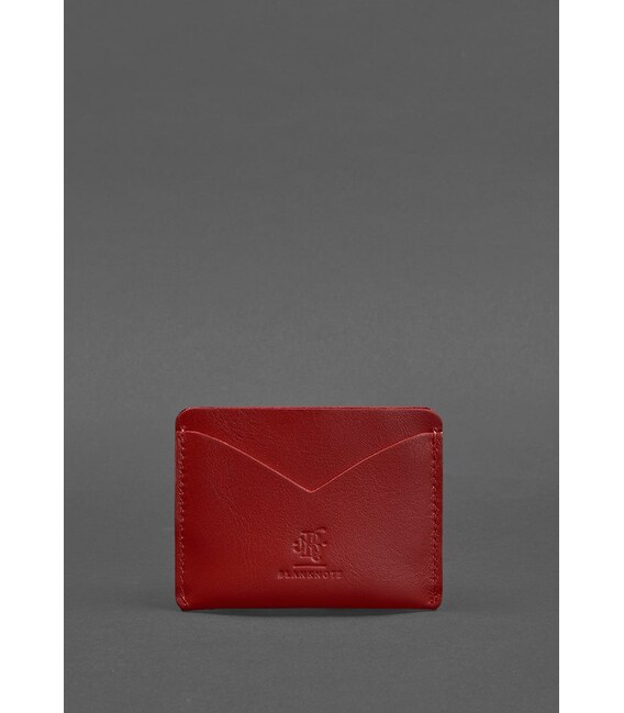 Женская кожаная визитница 5.0 красная Краст фото, картинка, изображение