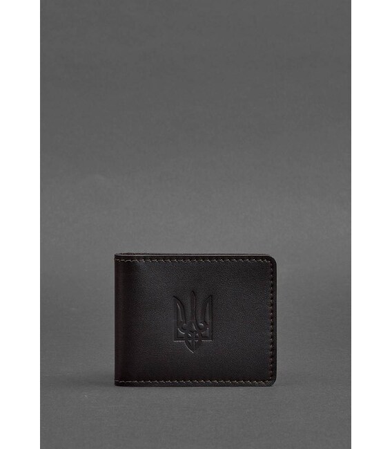 Кожаная обложка для удостоверения с гербом темно-коричневая фото, картинка, изображение