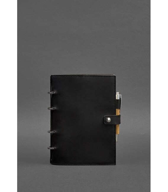 Кожаный блокнот с датированным блоком (Софт-бук) 9.1 черный Crazy Horse фото, картинка, изображение