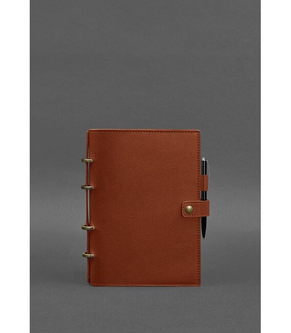 Кожаный блокнот с датированным блоком (Софт-бук) 9.1 светло-коричневый фото, картинка, изображение