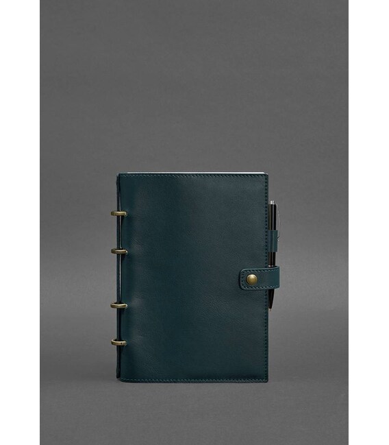 Кожаный блокнот с датированным блоком (Софт-бук) 9.1 зеленый фото, картинка, изображение