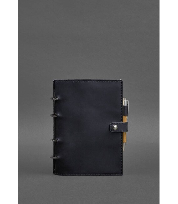 Шкіряний блокнот з датованим блоком (Софт-бук) 9.1 синій Crazy Horse картинка, зображення, фото