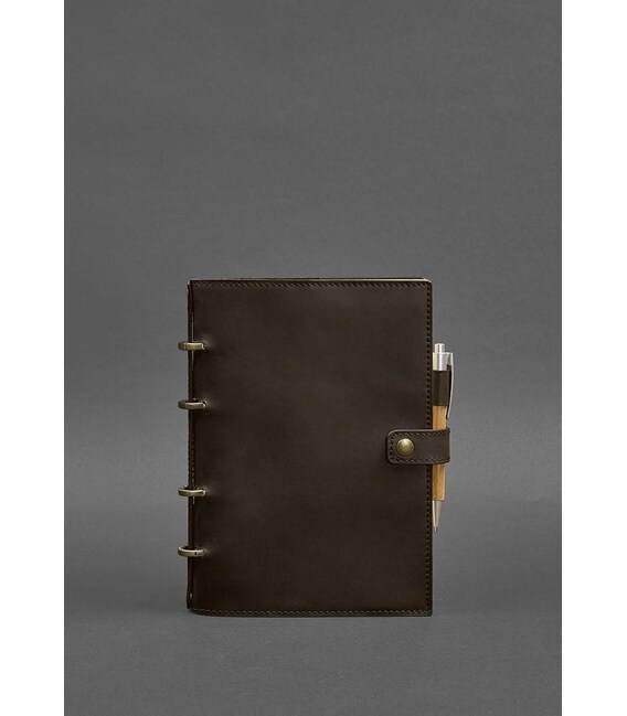 Кожаный блокнот с датированным блоком (Софт-бук) 9.1 темно-коричневый Crazy Horse фото, картинка, изображение