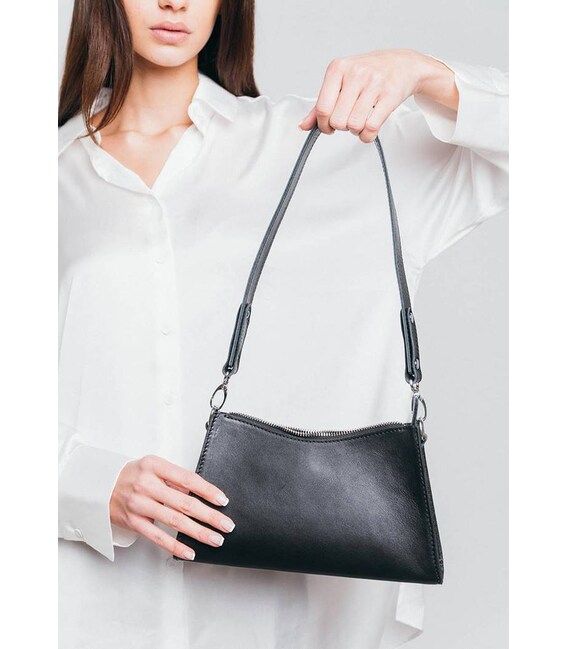 Женская кожаная сумка Sally черная фото, картинка, изображение