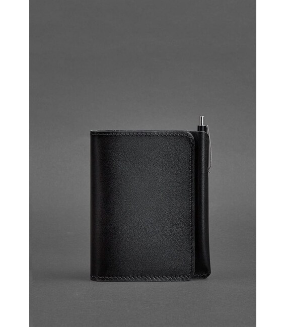 Шкіряна обкладинка-портмоне 2.0 чорна Краст картинка, зображення, фото