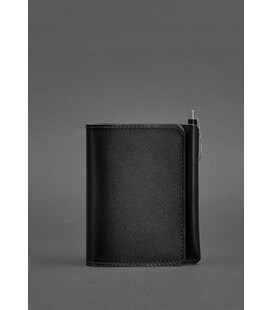 Шкіряна обкладинка-портмоне 2.0 чорна Краст картинка, зображення, фото