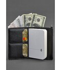 Кожаная обложка-портмоне 2.0 черная краст фото, картинка, изображение